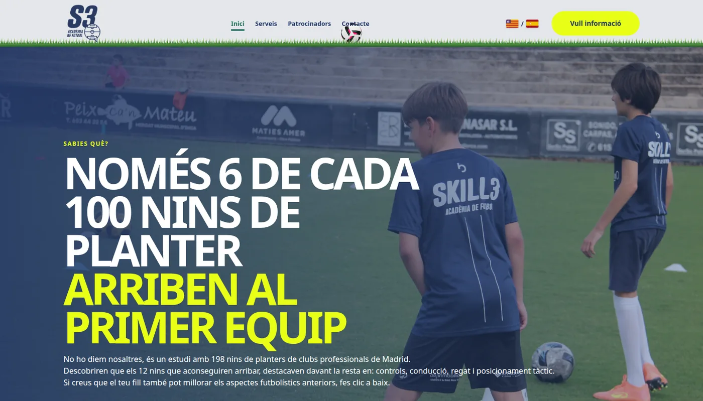 Web de Skill3 Fútbol Mallorca